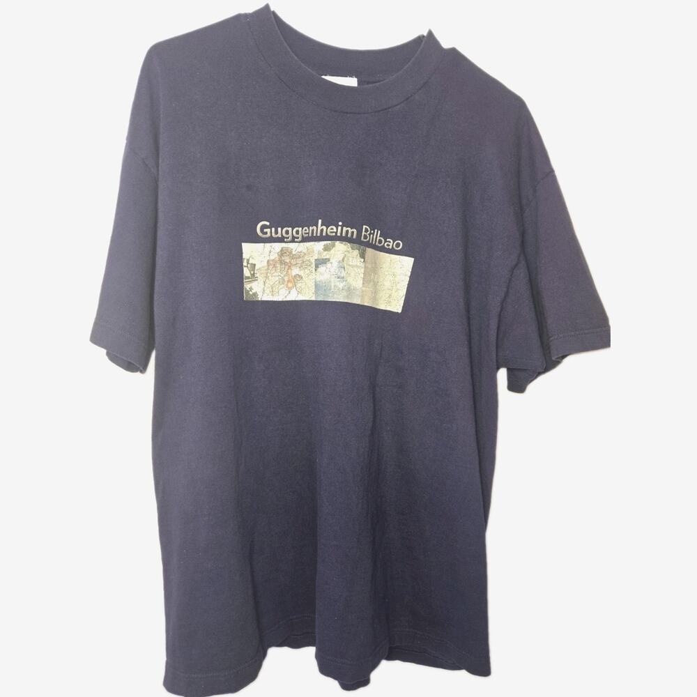Vintage Guggenheim Bilbao Museum T-shirt XL 90s Art Frank Gehry Architecture Uni